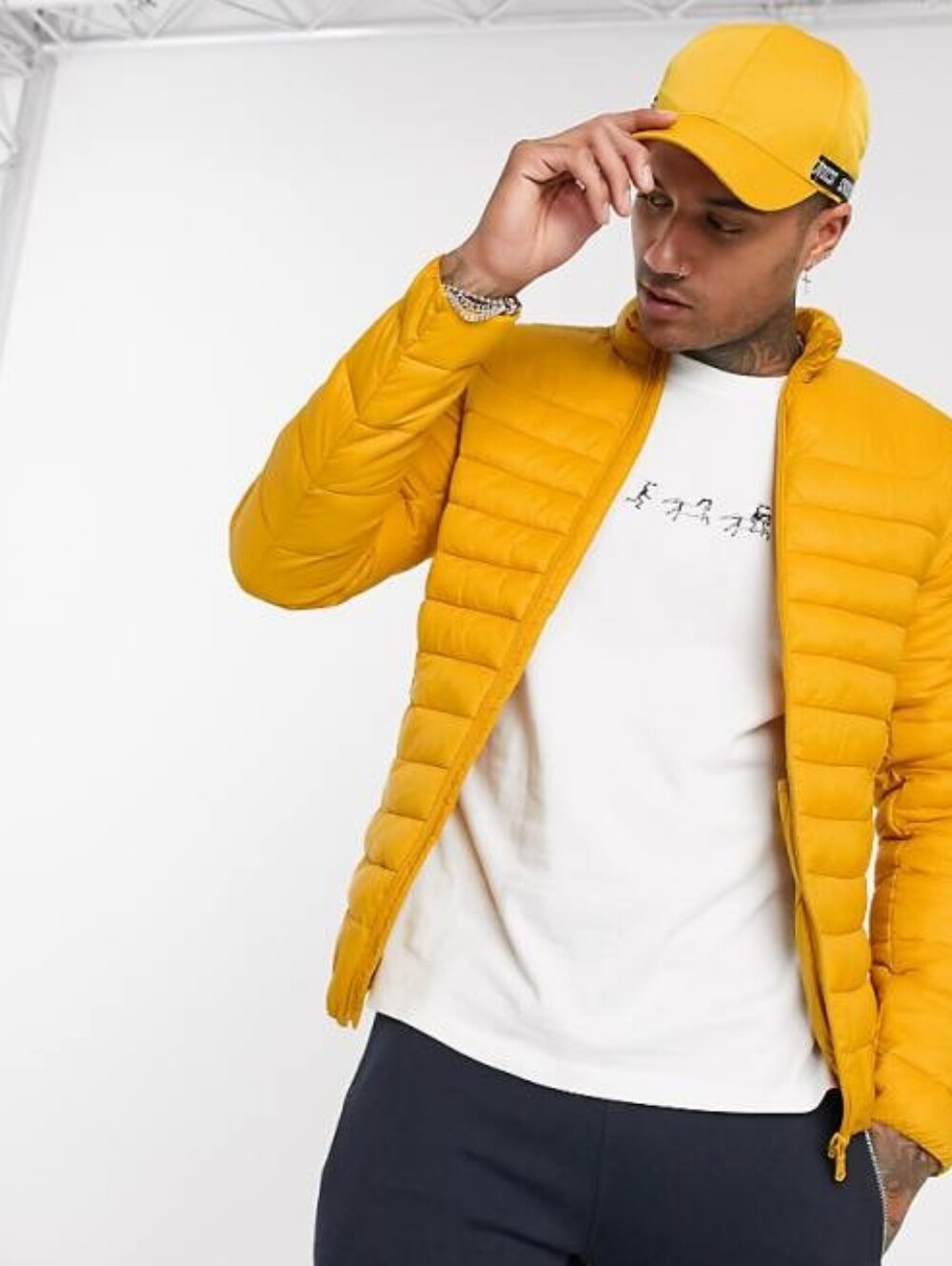 Pull&Bear Mustard Puffer Jacket - Men